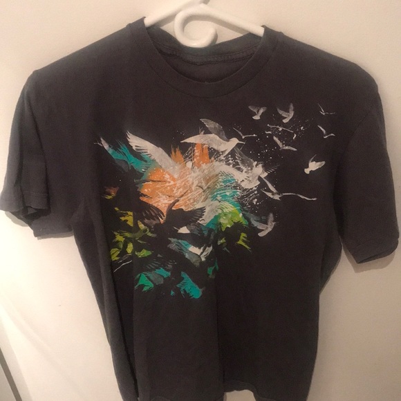 Breakthrough Threadless Grey Tshirt With Bird Design Colourful - Picture 1 of 4